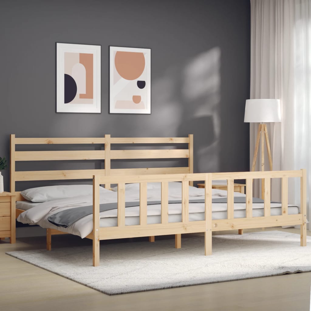 Cadre de lit sans matelas 200x200 cm bois massif de pin - XIOS