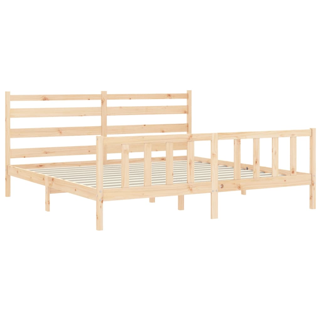 Cadre de lit sans matelas 200x200 cm bois massif de pin - XIOS
