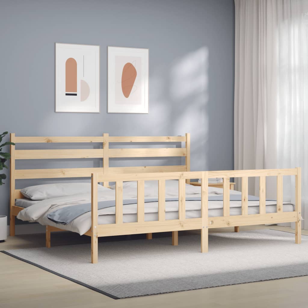 Cadre de lit sans matelas 200x200 cm bois massif de pin - XIOS