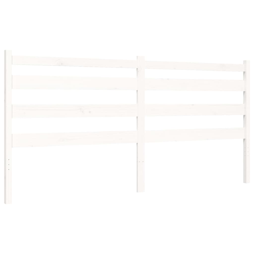 Cadre de lit sans matelas blanc 200x200 cm bois massif de pin - XIOS