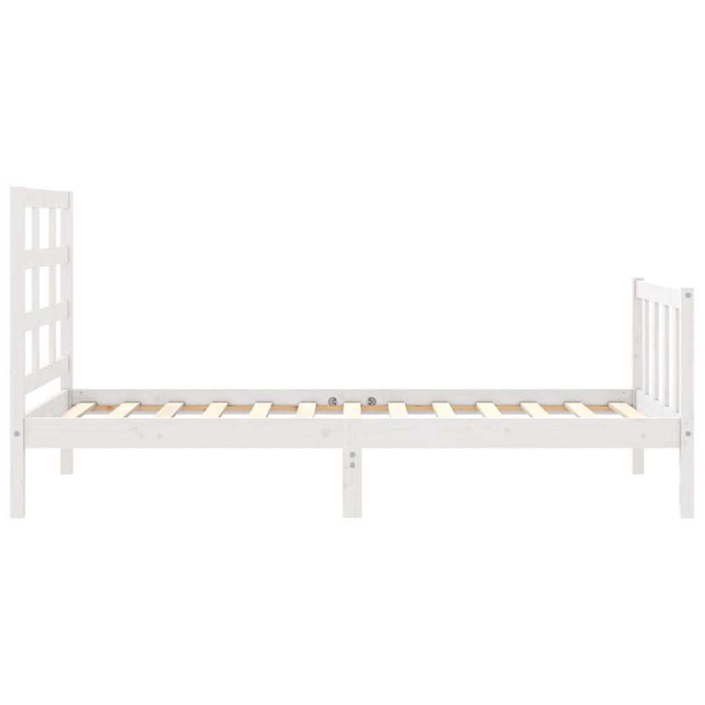 Cadre de lit sans matelas blanc 90x200 cm bois de pin massif - XIOS