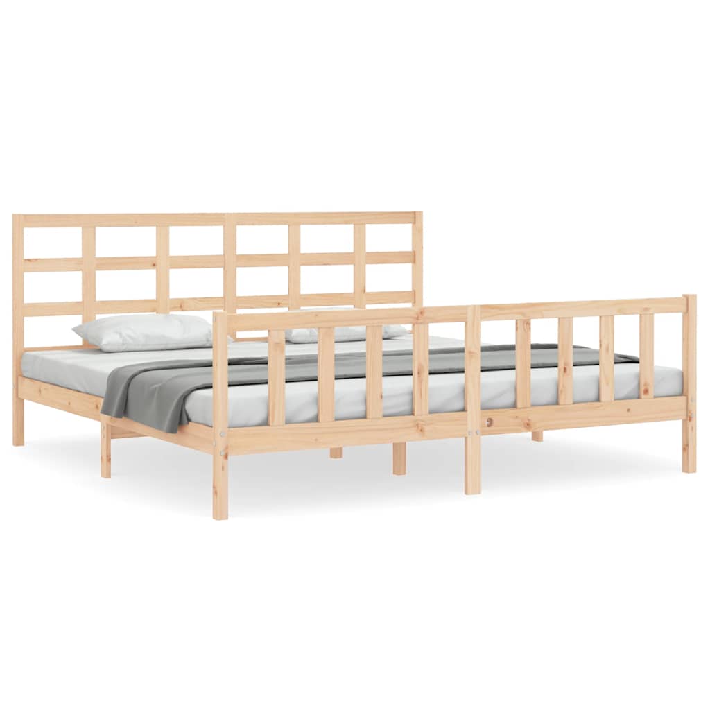 Cadre de lit sans matelas 200x200 cm bois massif de pin - XIOS