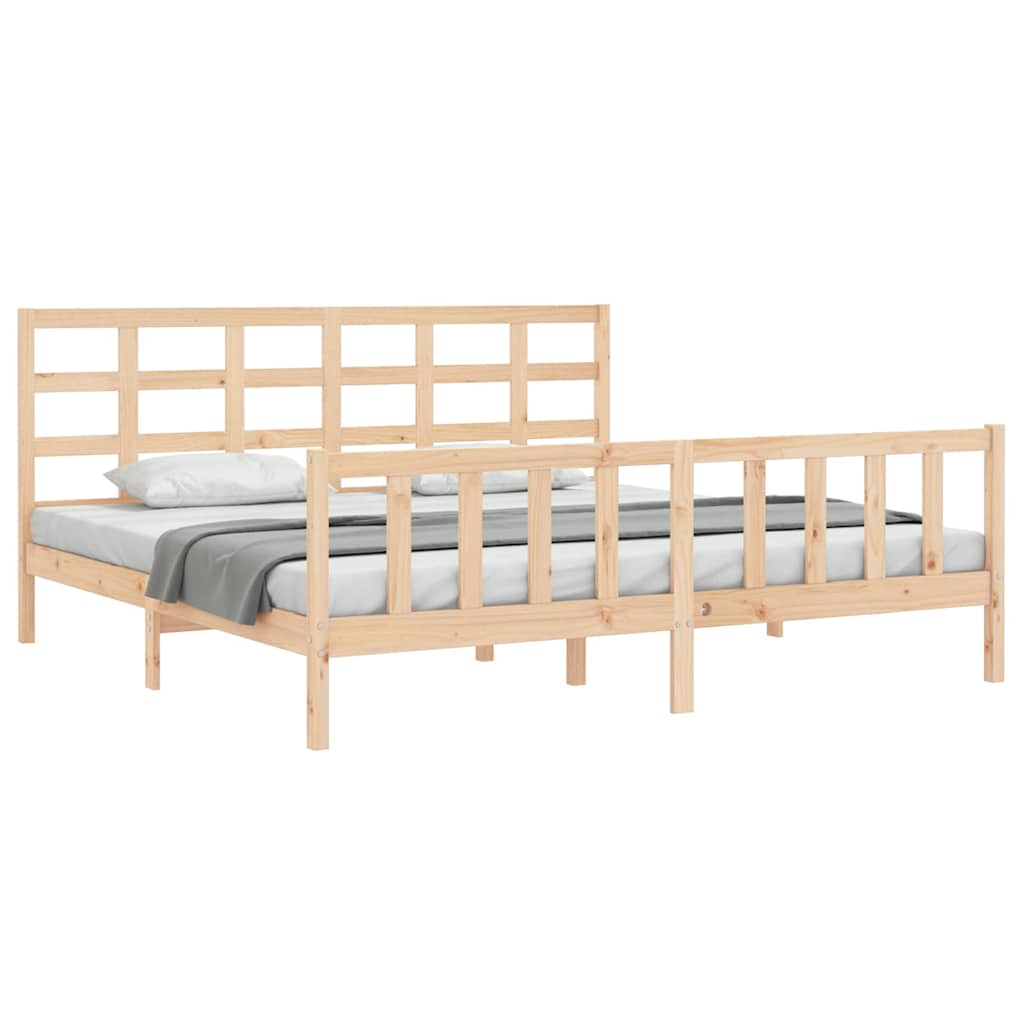Cadre de lit sans matelas 200x200 cm bois massif de pin - XIOS