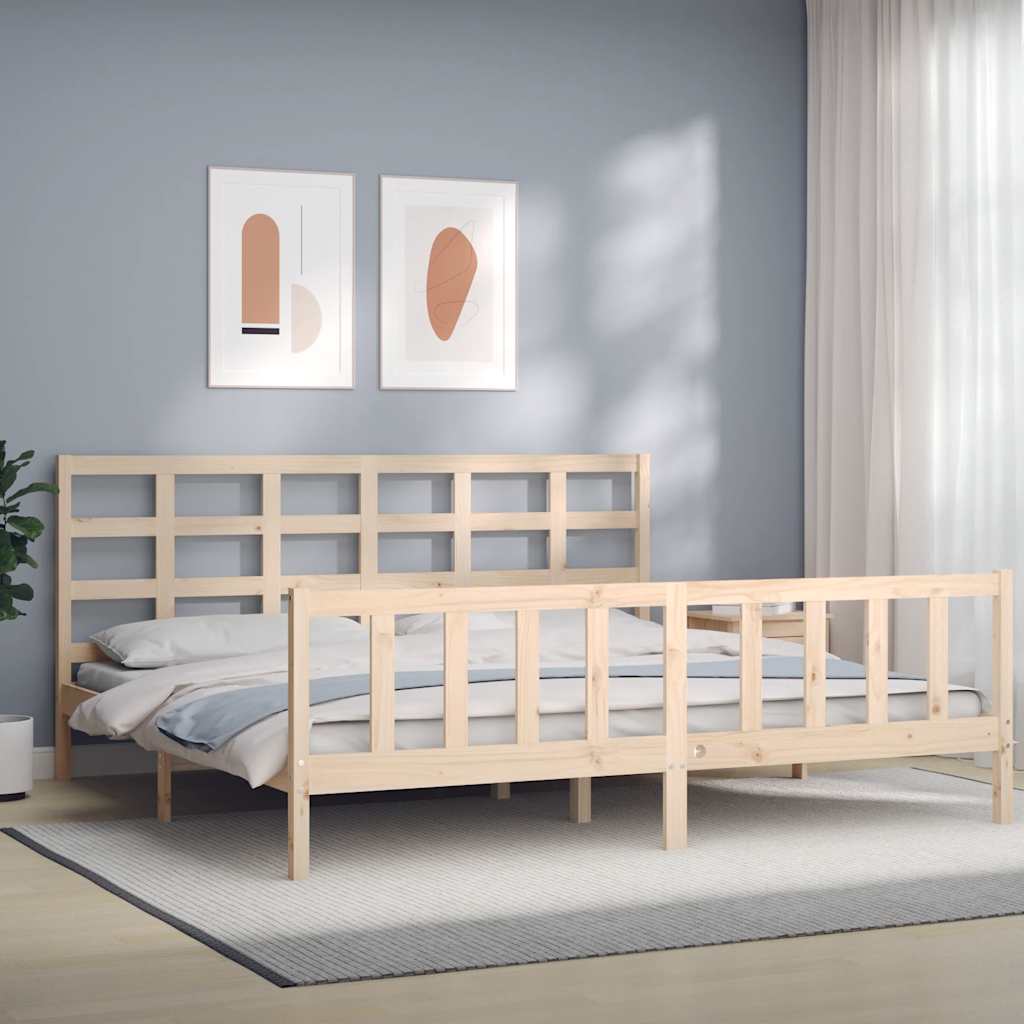 Cadre de lit sans matelas 200x200 cm bois massif de pin - XIOS