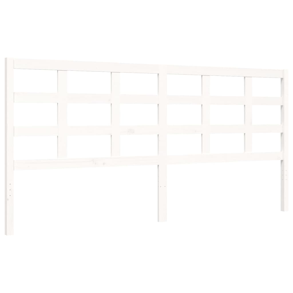 Cadre de lit sans matelas blanc 200x200 cm bois massif de pin - XIOS