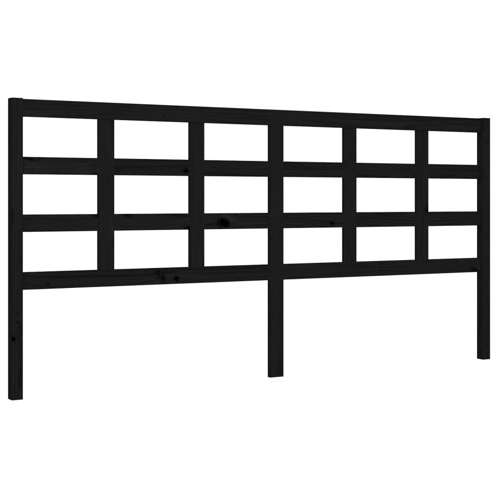 Cadre de lit sans matelas noir 200x200 cm bois massif de pin - XIOS