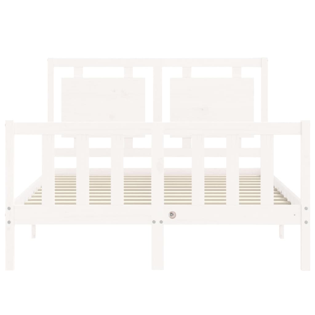 Cadre de lit sans matelas blanc bois de pin massif - XIOS