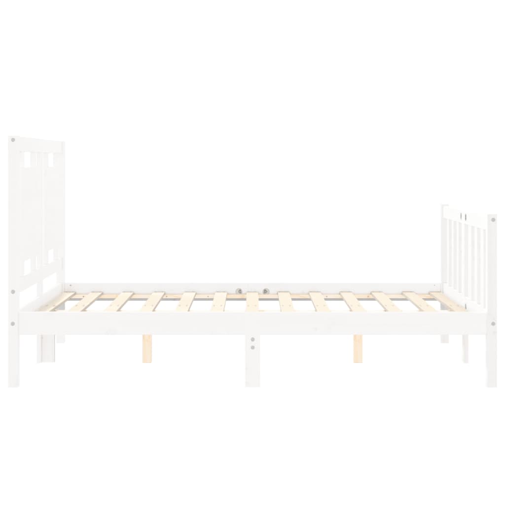 Cadre de lit sans matelas blanc bois de pin massif - XIOS
