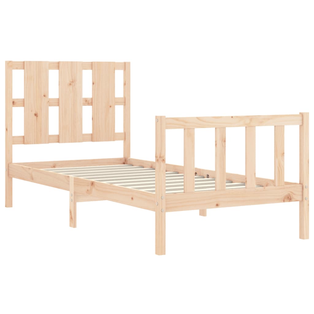 Cadre de lit sans matelas 90x200 cm bois de pin massif - XIOS
