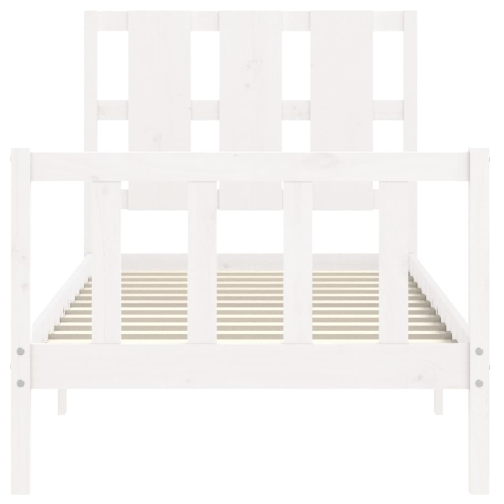 Cadre de lit sans matelas blanc 90x200 cm bois de pin massif - XIOS