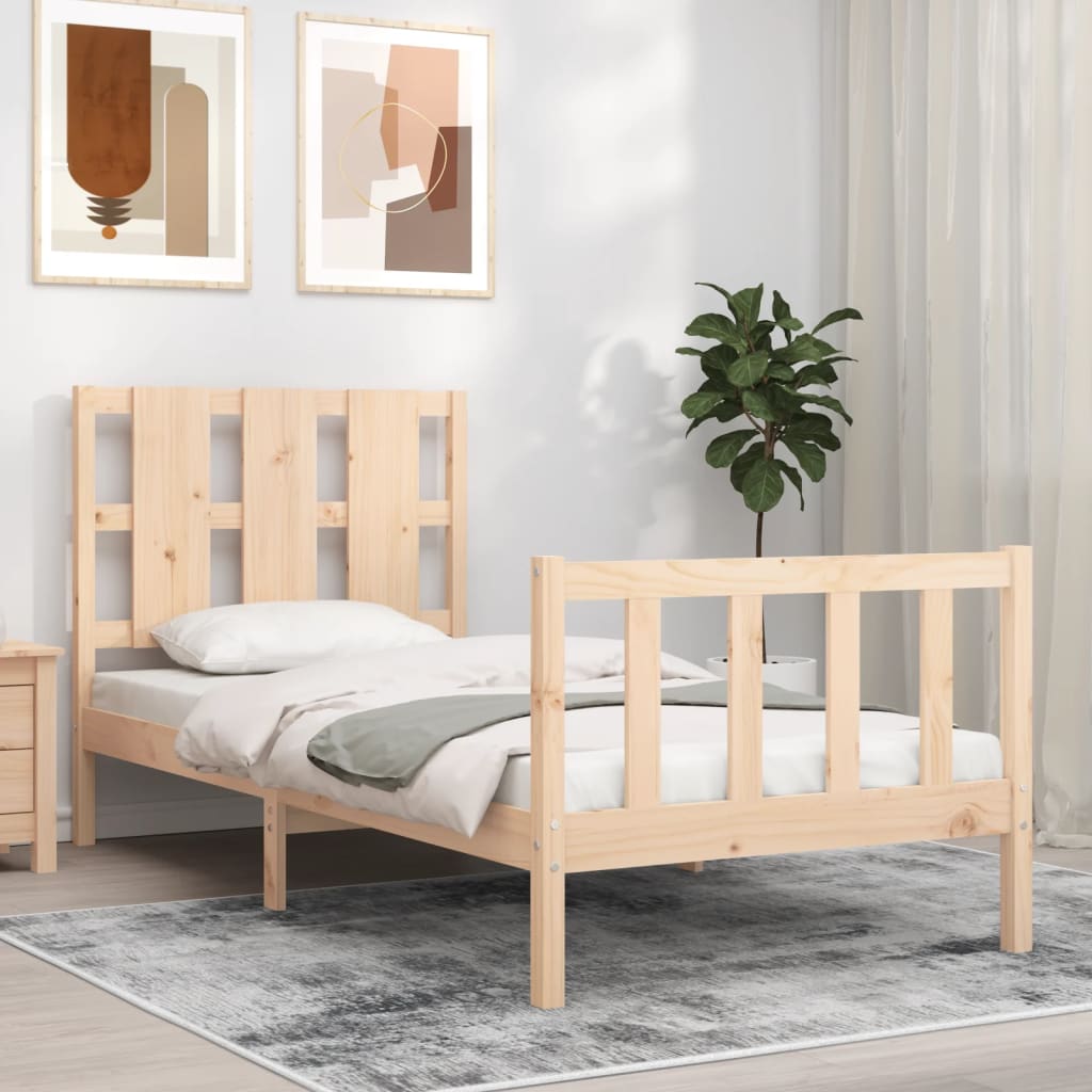 Cadre de lit sans matelas 100x200 cm bois massif de pin - XIOS