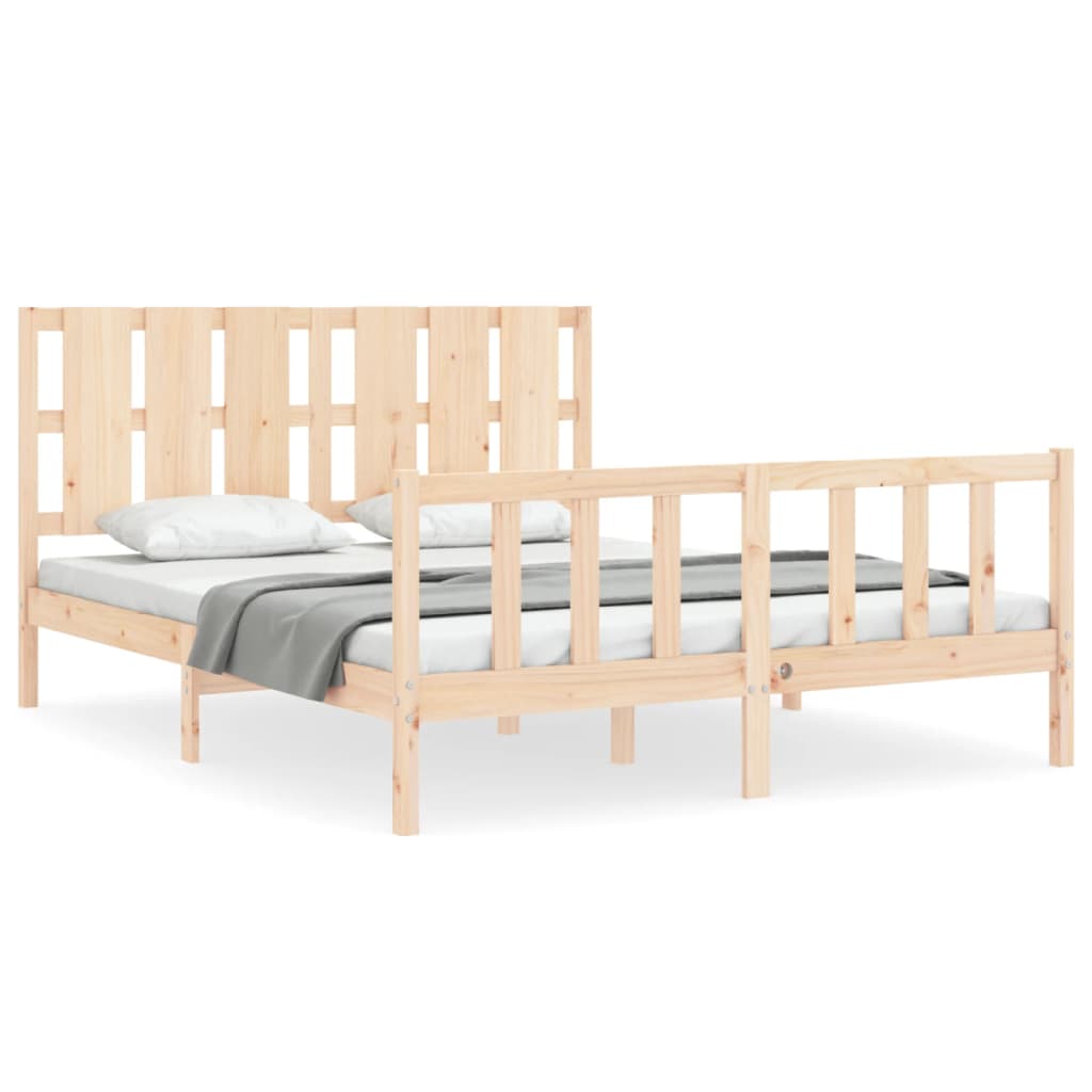 Cadre de lit sans matelas 160x200 cm bois massif de pin - XIOS
