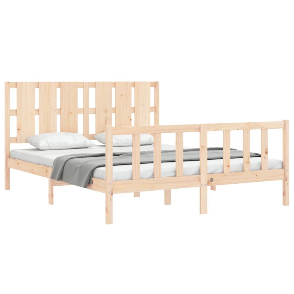 Cadre de lit sans matelas 160x200 cm bois massif de pin - XIOS