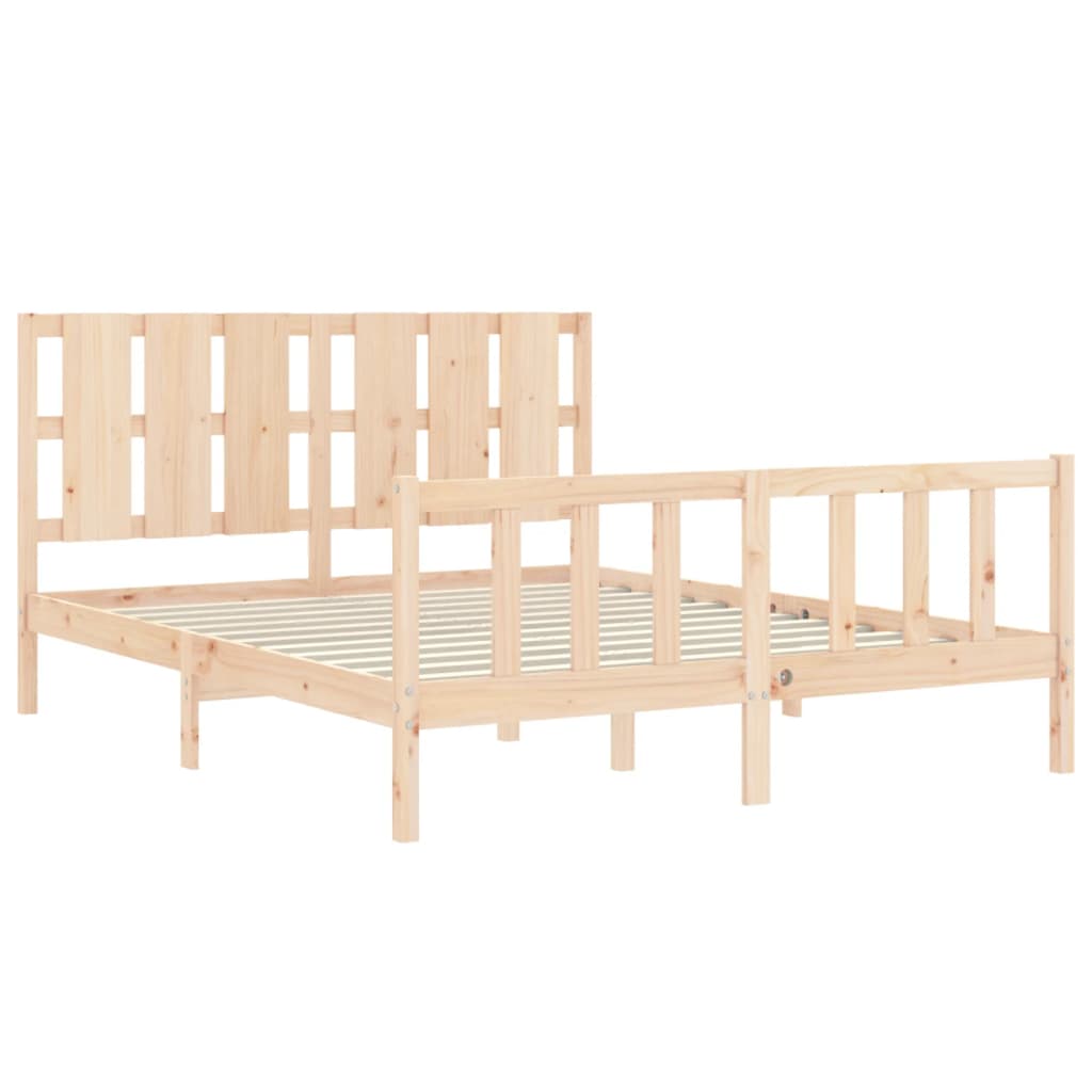 Cadre de lit sans matelas 160x200 cm bois massif de pin - XIOS