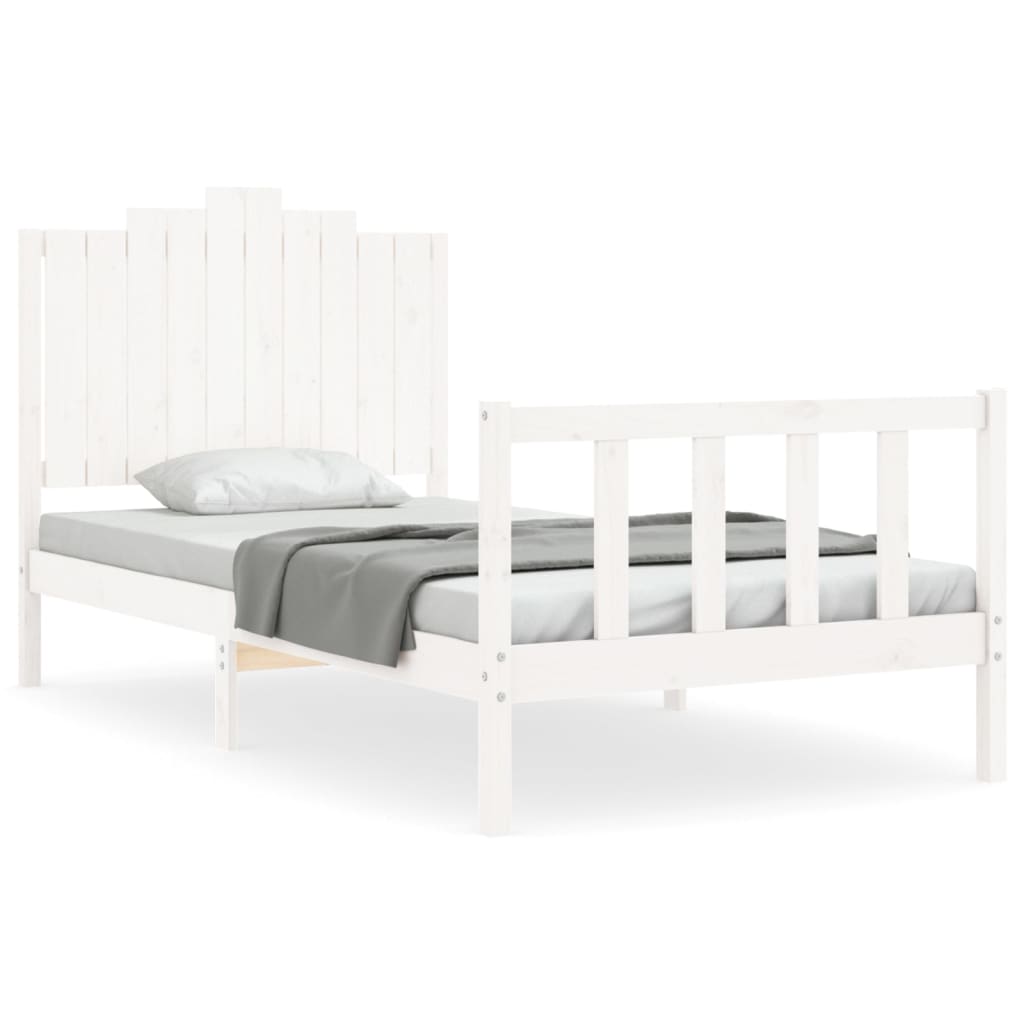 Cadre de lit sans matelas blanc 100x200 cm bois de pin massif - XIOS