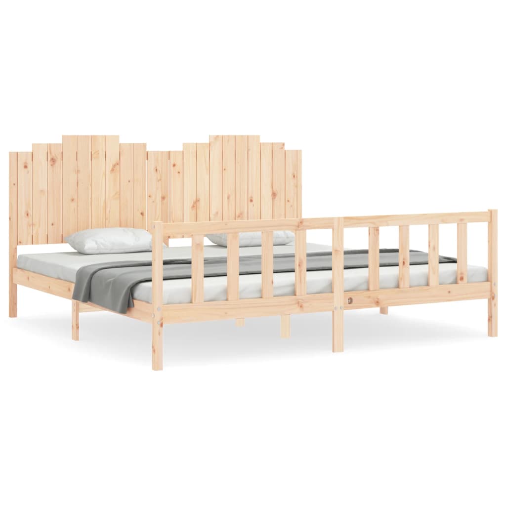 Cadre de lit sans matelas 200x200 cm bois massif de pin - XIOS