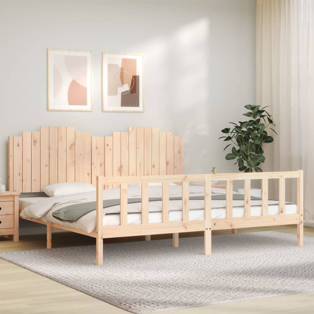 Cadre de lit sans matelas 200x200 cm bois massif de pin - XIOS