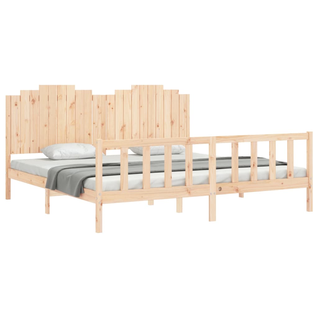 Cadre de lit sans matelas 200x200 cm bois massif de pin - XIOS