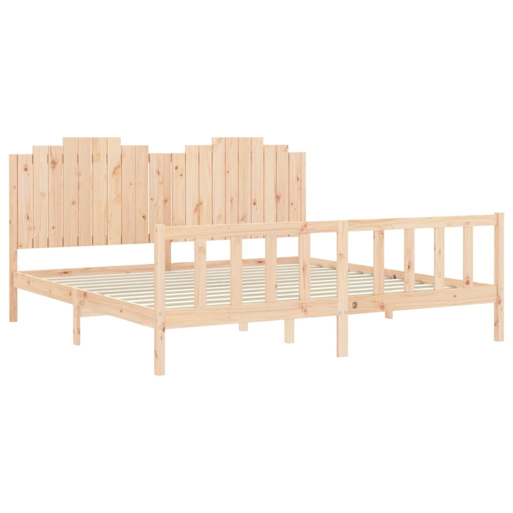 Cadre de lit sans matelas 200x200 cm bois massif de pin - XIOS