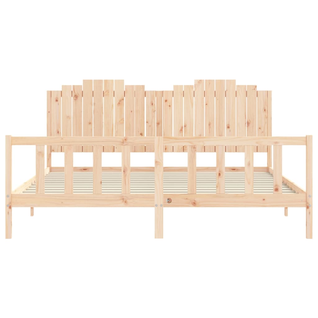 Cadre de lit sans matelas 200x200 cm bois massif de pin - XIOS