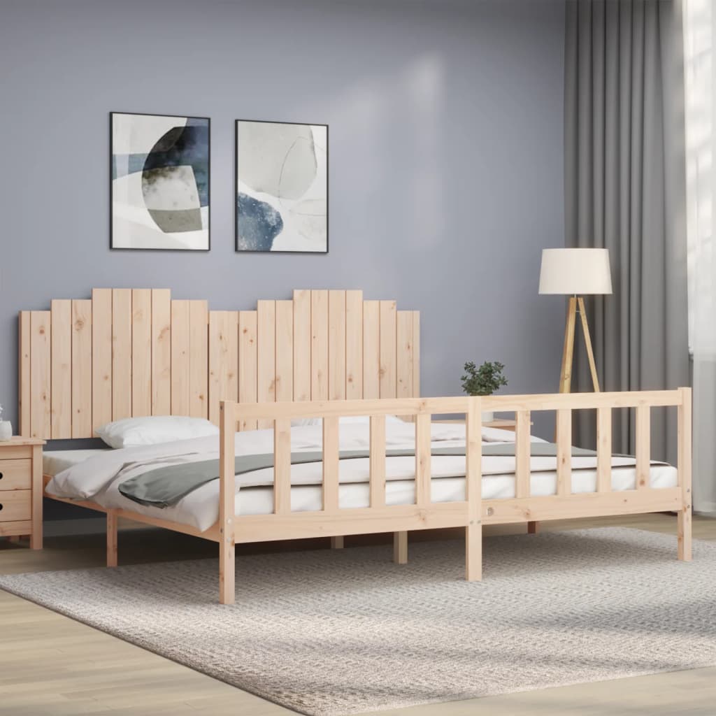 Cadre de lit sans matelas 200x200 cm bois massif de pin - XIOS