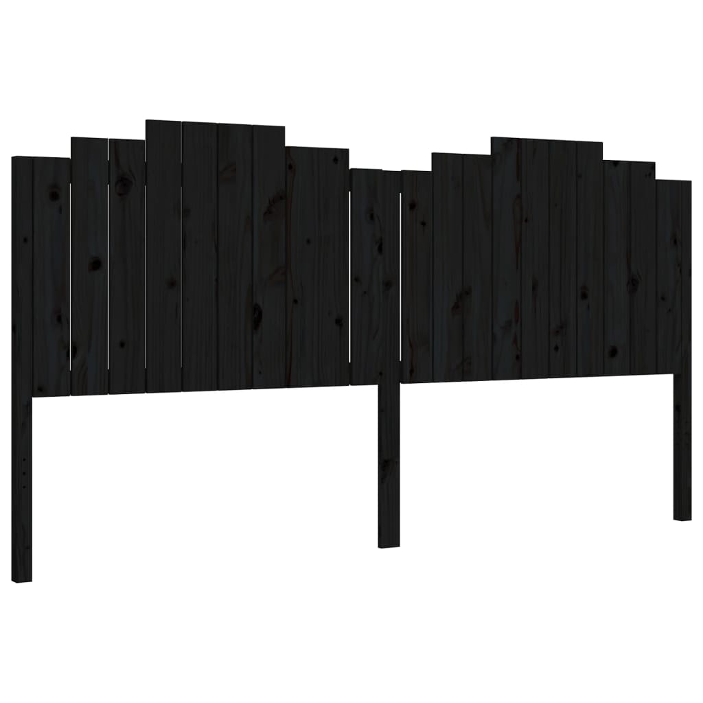 Cadre de lit sans matelas noir 200x200 cm bois massif de pin - XIOS
