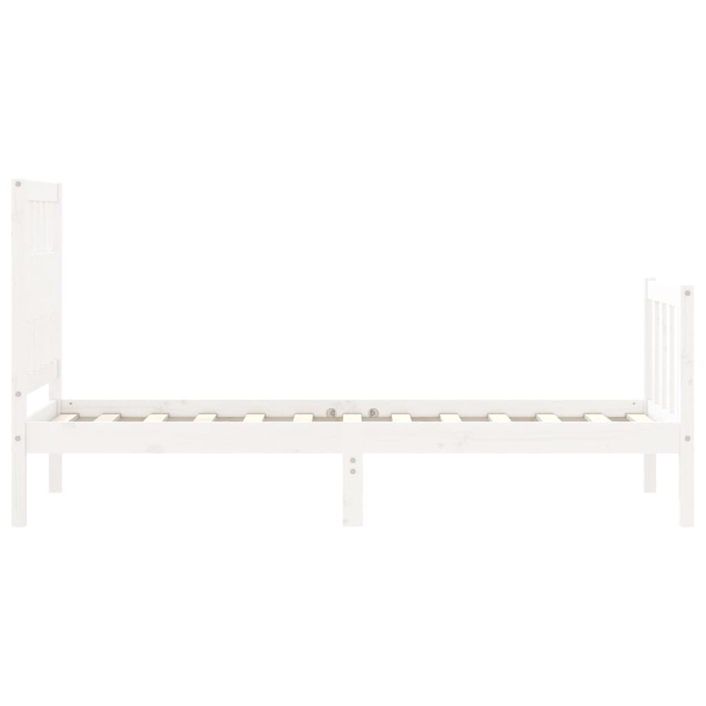 Cadre de lit sans matelas blanc bois de pin massif - XIOS