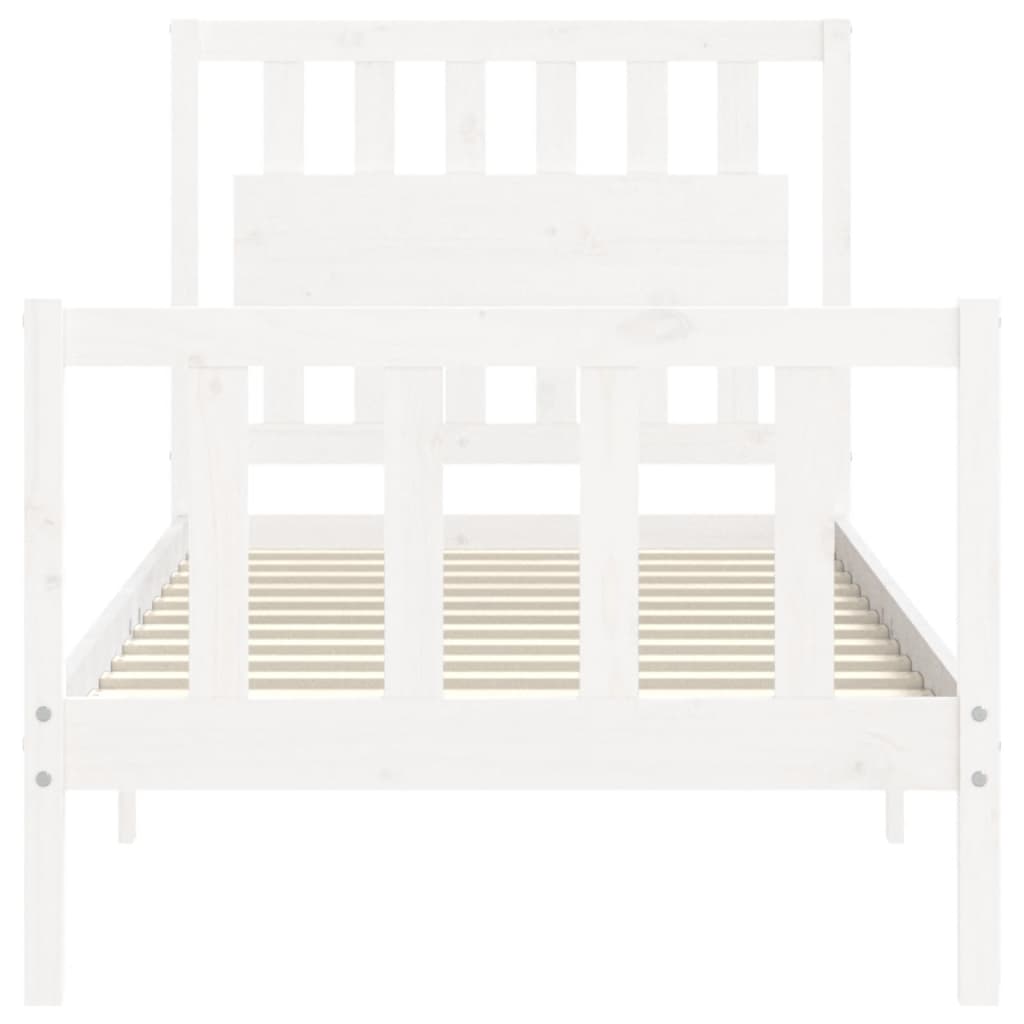 Cadre de lit sans matelas blanc 90x200 cm bois de pin massif - XIOS