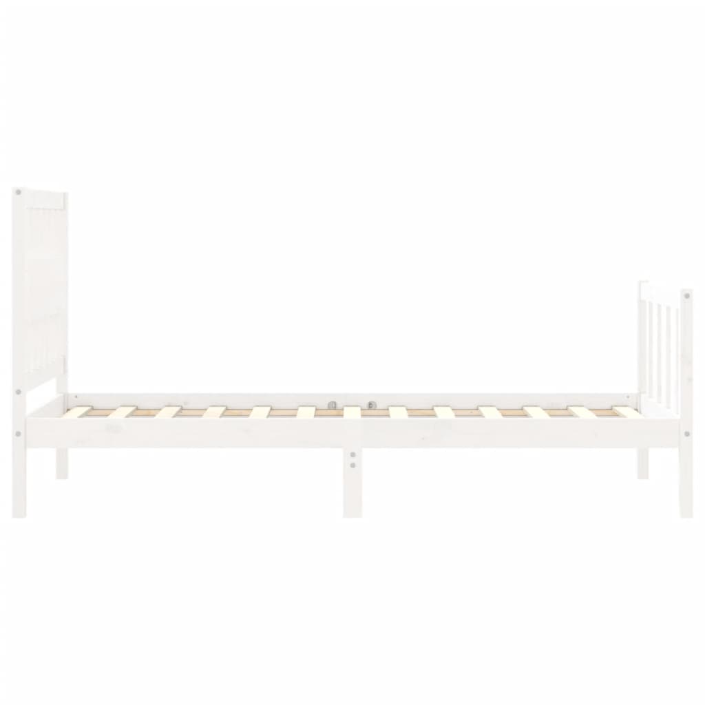 Cadre de lit sans matelas blanc 90x200 cm bois de pin massif - XIOS