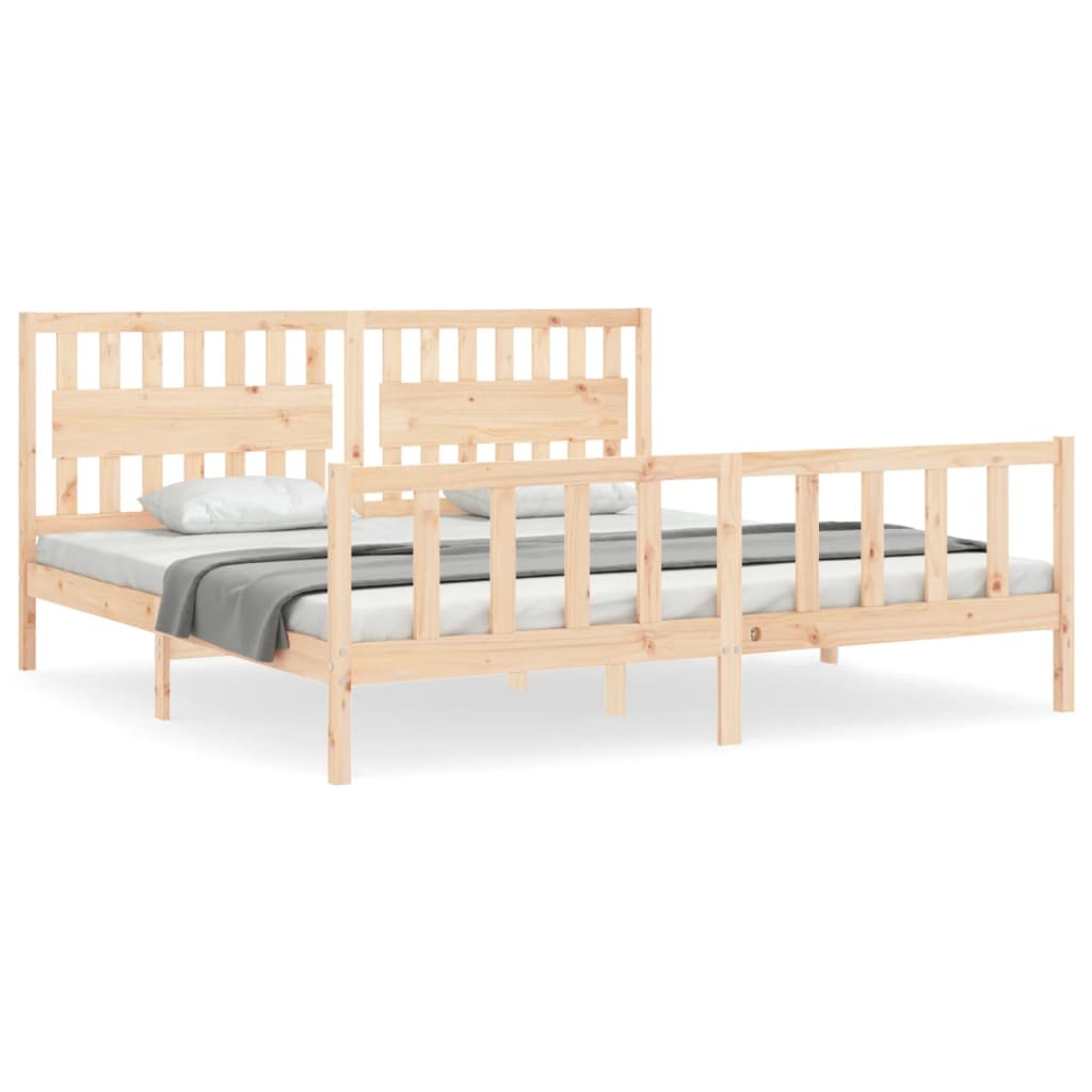 Cadre de lit sans matelas 200x200 cm bois massif de pin - XIOS