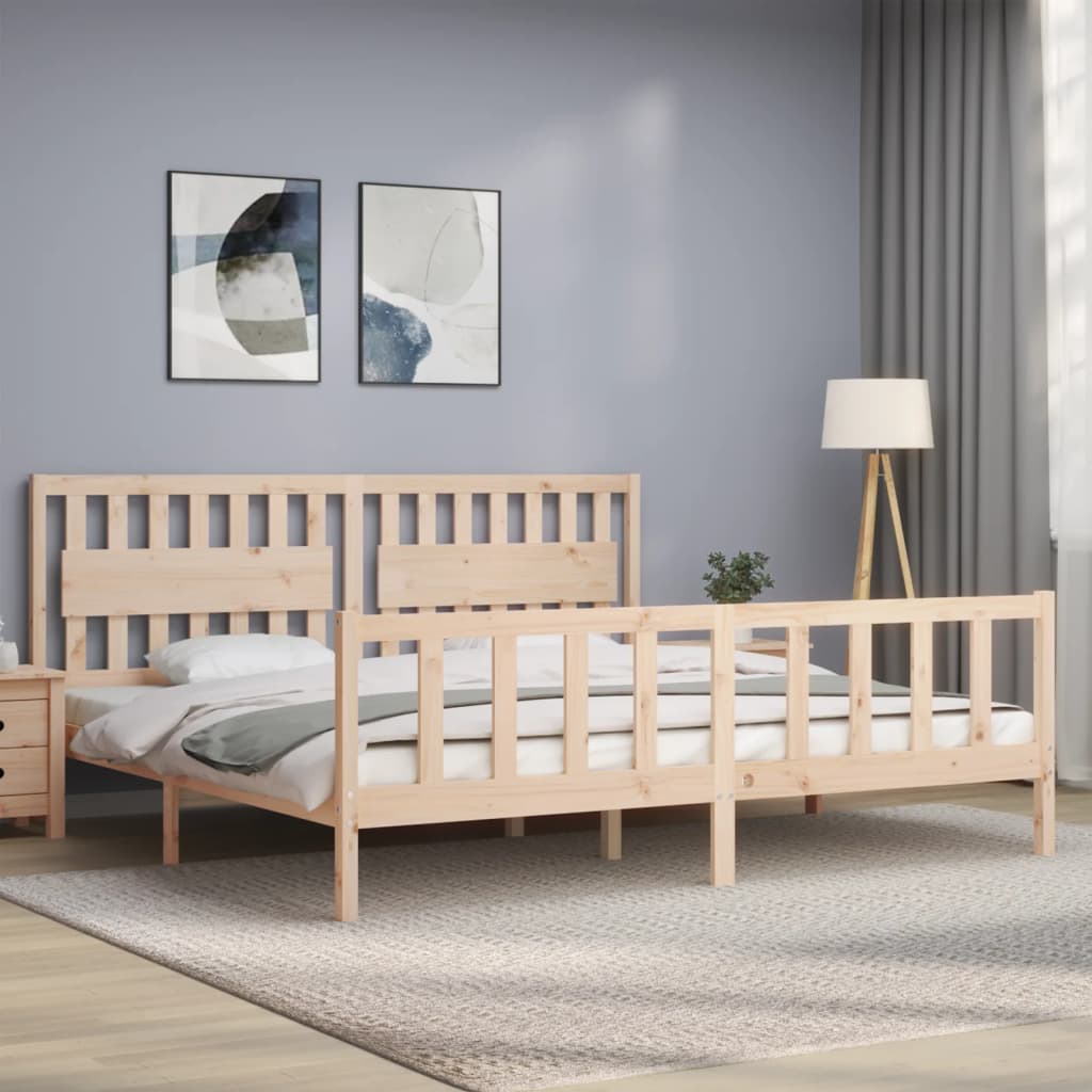 Cadre de lit sans matelas 200x200 cm bois massif de pin - XIOS