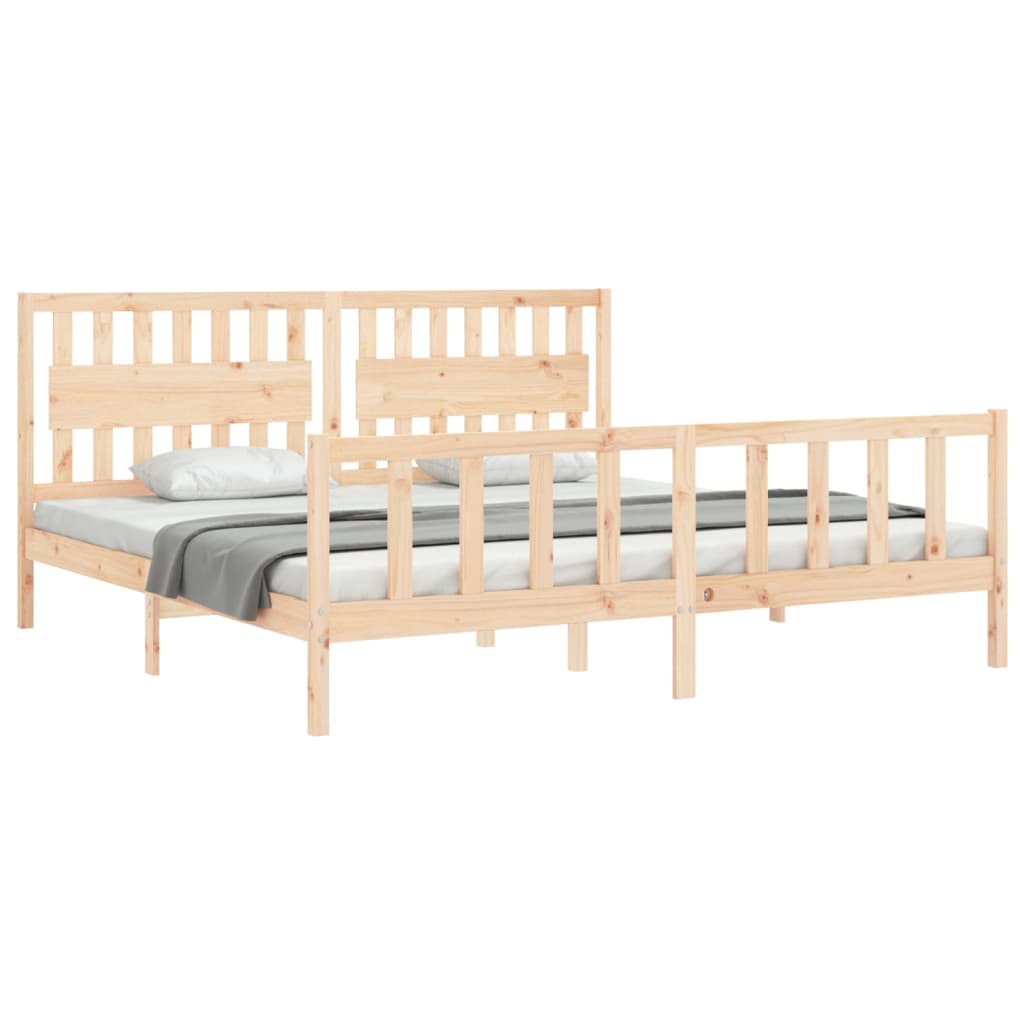 Cadre de lit sans matelas 200x200 cm bois massif de pin - XIOS
