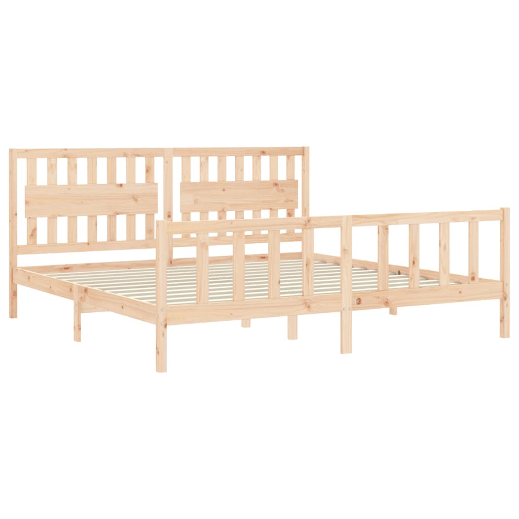 Cadre de lit sans matelas 200x200 cm bois massif de pin - XIOS