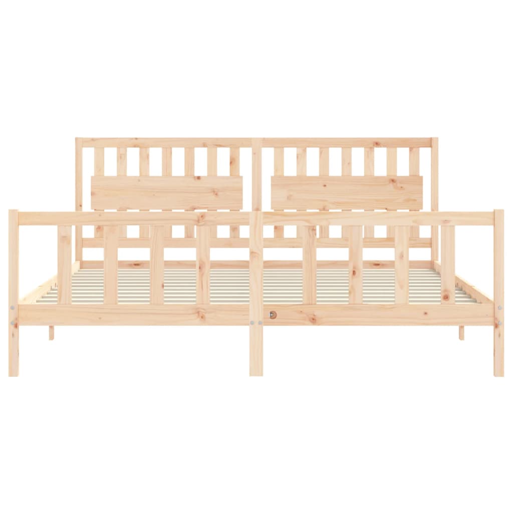Cadre de lit sans matelas 200x200 cm bois massif de pin - XIOS