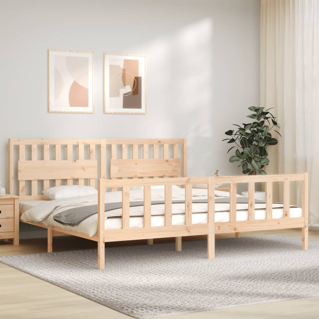 Cadre de lit sans matelas 200x200 cm bois massif de pin - XIOS