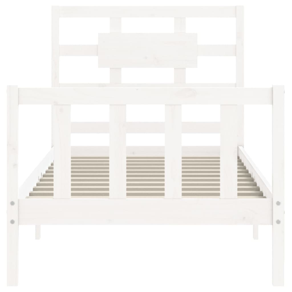 Cadre de lit sans matelas blanc 90x200 cm bois de pin massif - XIOS