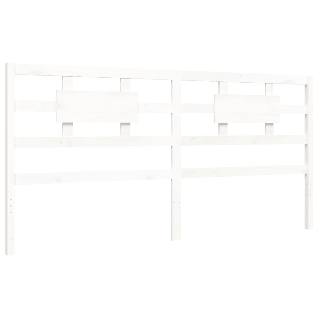 Cadre de lit sans matelas blanc 200x200 cm bois massif de pin - XIOS