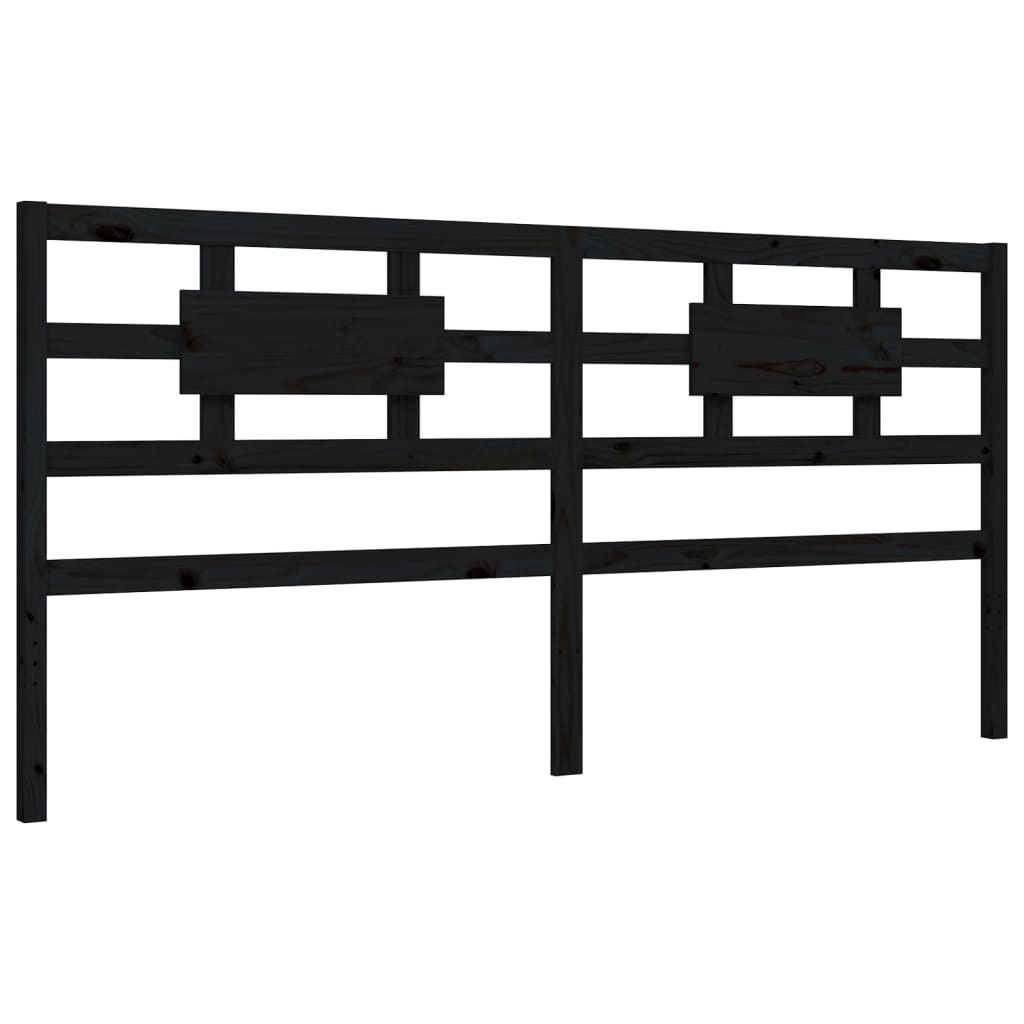 Cadre de lit sans matelas noir 200x200 cm bois massif de pin - XIOS