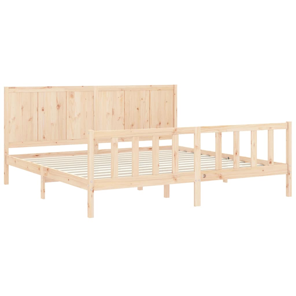 Cadre de lit sans matelas 200x200 cm bois massif de pin - XIOS