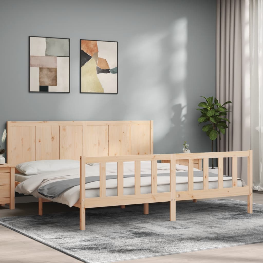 Cadre de lit sans matelas 200x200 cm bois massif de pin - XIOS