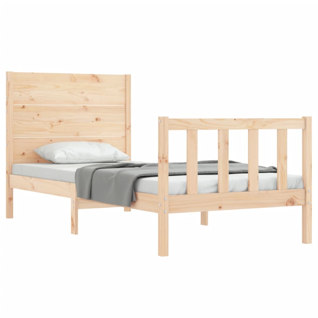 Cadre de lit sans matelas 90x200 cm bois de pin massif - XIOS