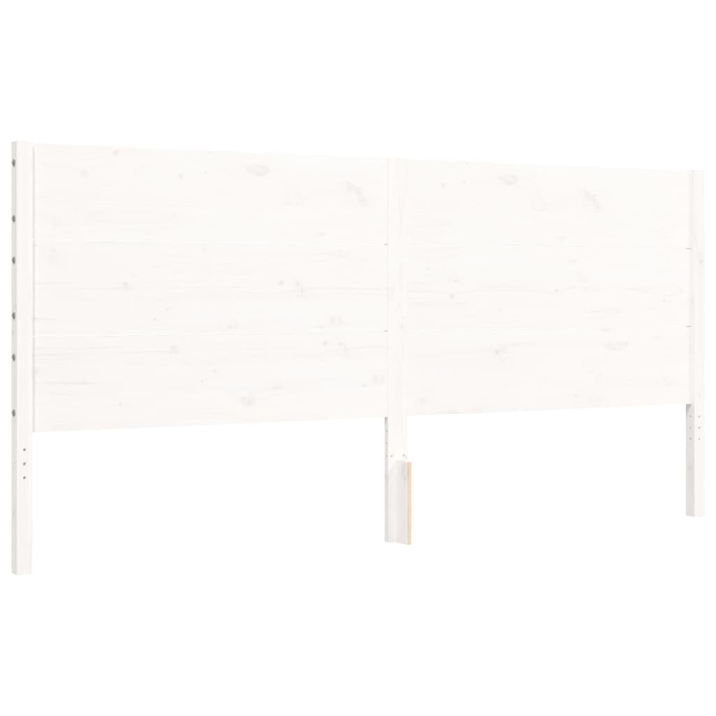 Cadre de lit sans matelas blanc 200x200 cm bois massif de pin - XIOS