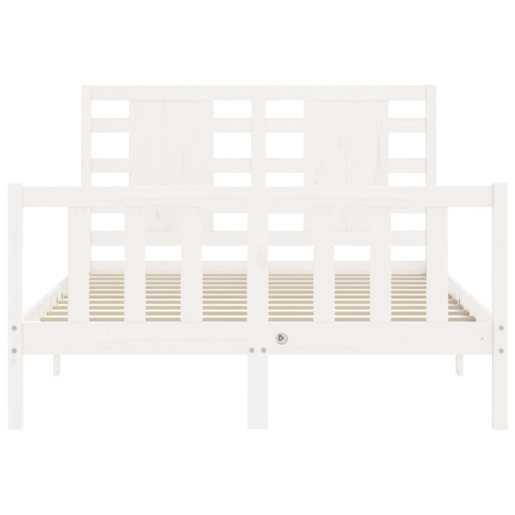Cadre de lit sans matelas blanc bois de pin massif - XIOS
