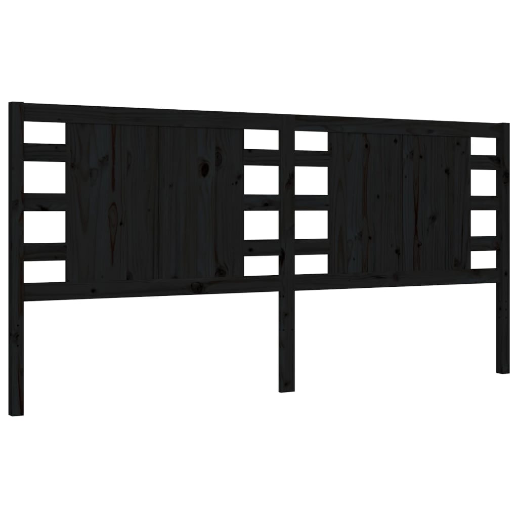 Cadre de lit sans matelas noir 200x200 cm bois massif de pin - XIOS