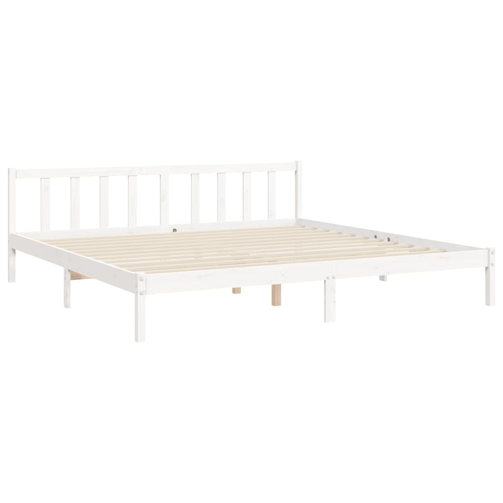 Cadre de lit sans matelas blanc bois massif de pin - XIOS