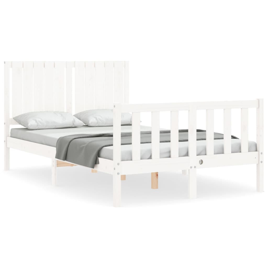 Cadre de lit sans matelas blanc 120x200 cm bois de pin massif - XIOS