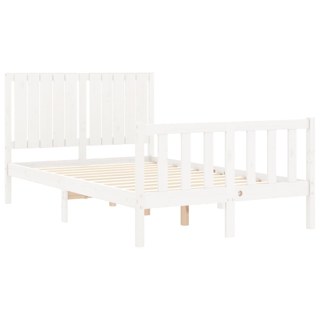 Cadre de lit sans matelas blanc 120x200 cm bois de pin massif - XIOS