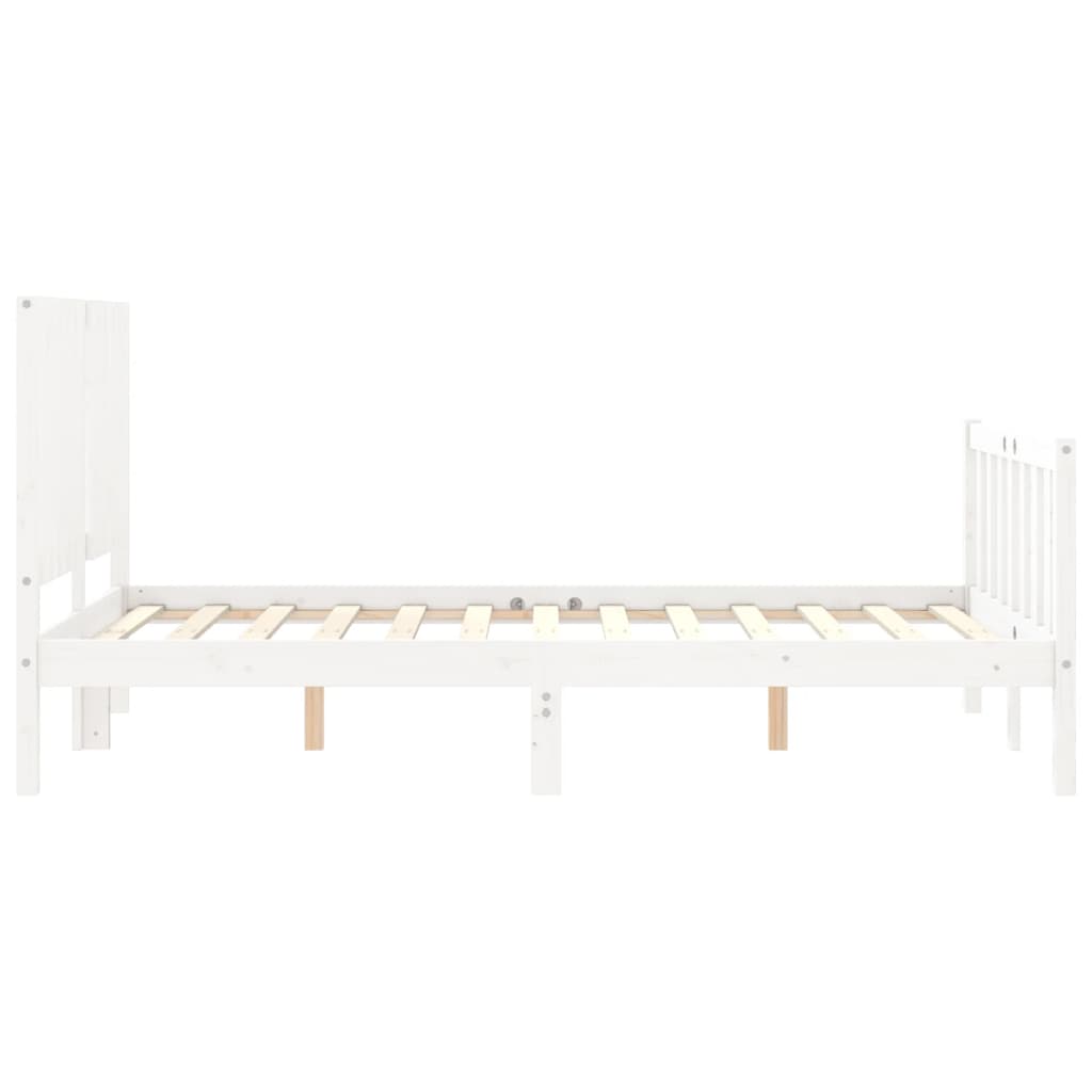 Cadre de lit sans matelas blanc 120x200 cm bois de pin massif - XIOS