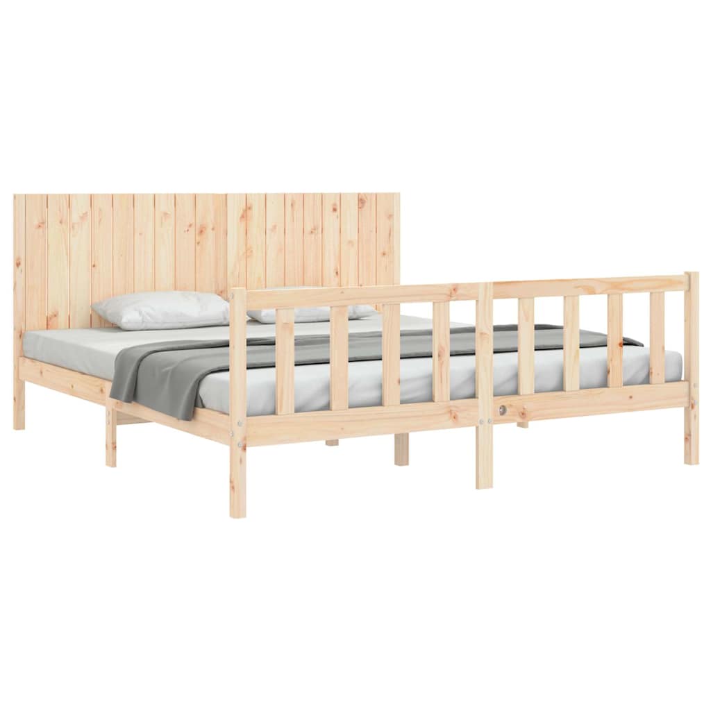 Cadre de lit sans matelas bois massif de pin - XIOS