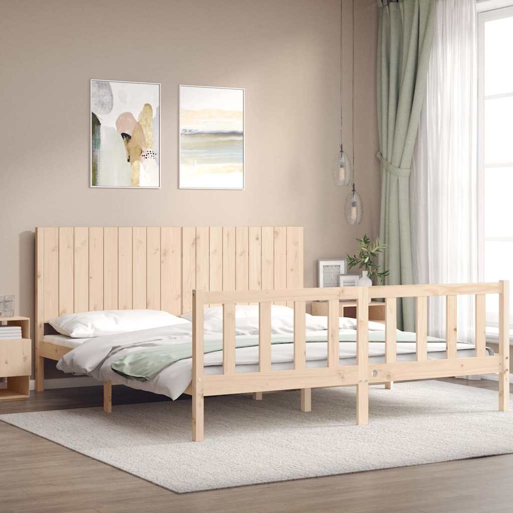 Cadre de lit sans matelas bois massif de pin - XIOS